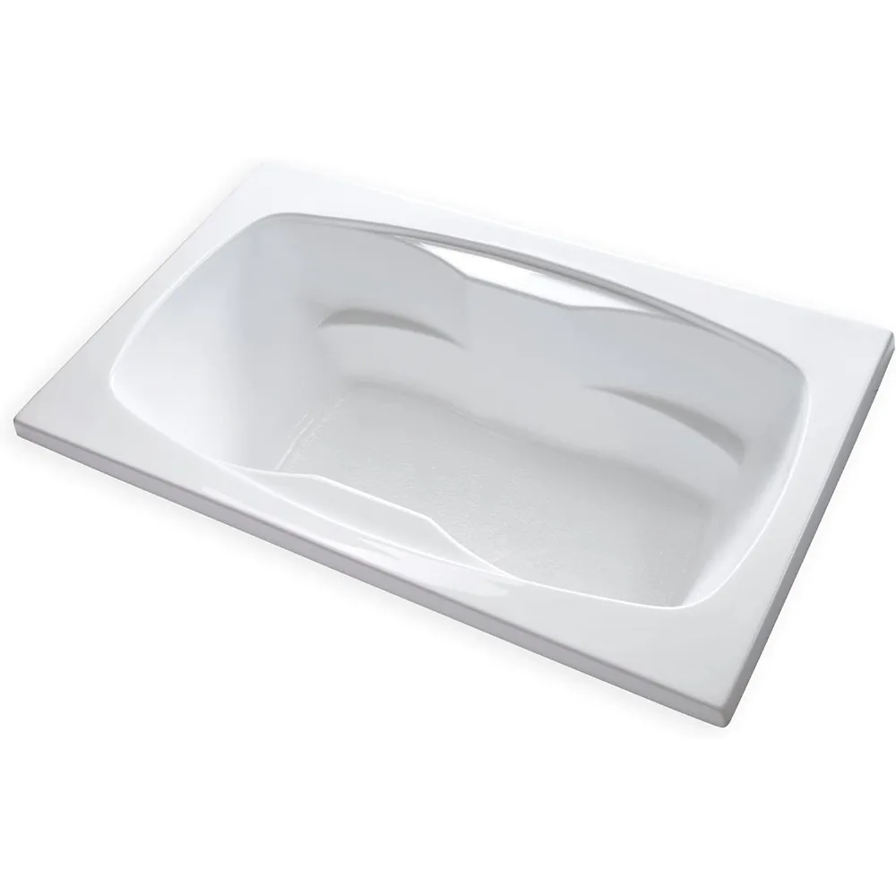 

Acrylic Fiberglass Soaking Rectangle - White Double Acrylic Bathroom Bathtub, Deep Relaxation Soaking - Modern Built-in Armrest