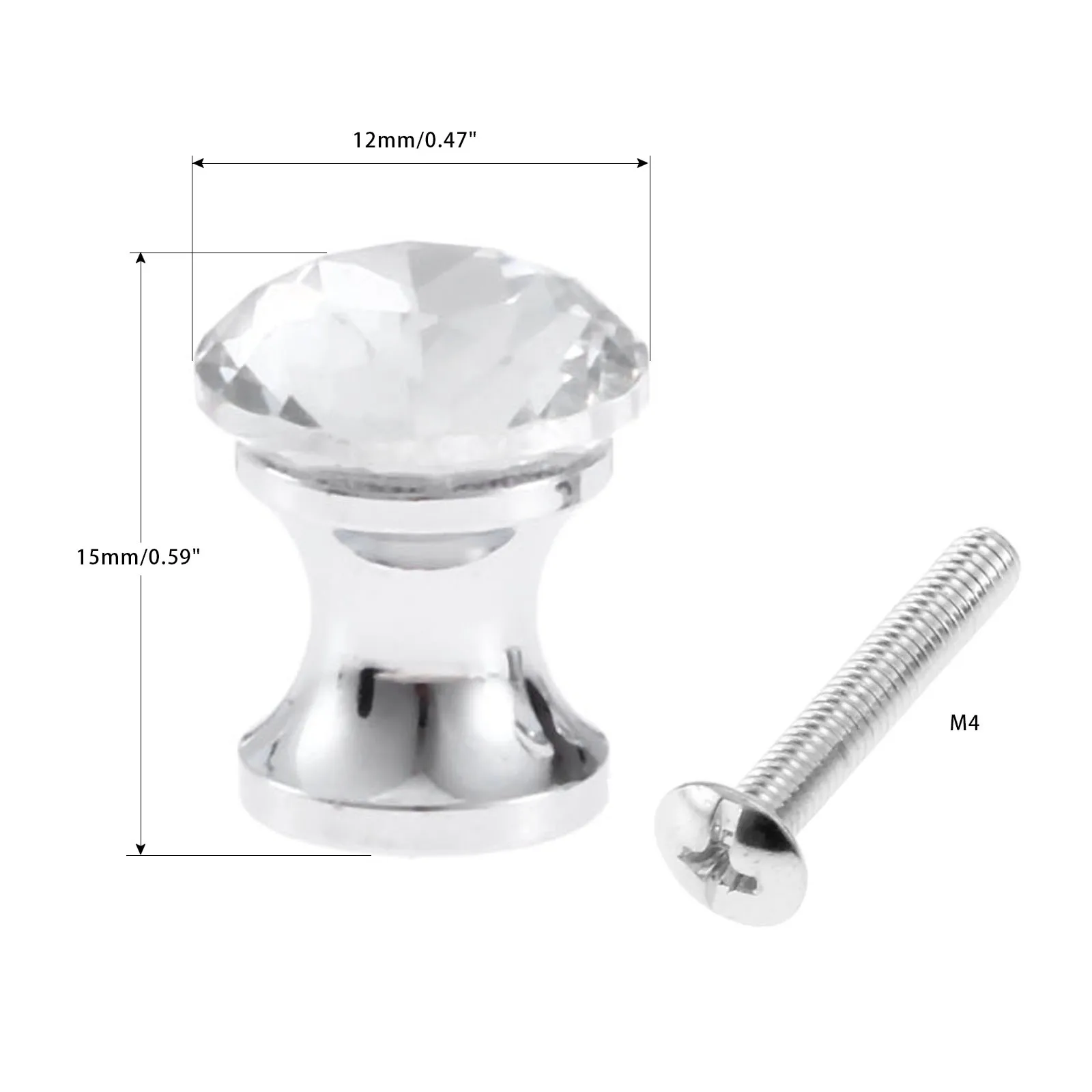 5pcs Furniture Drawer Pulls Knobs Crystal Glass Mini Decorative Knob for Jewelry Wooden Box Home Cabinet Dresser Cupboard Closet