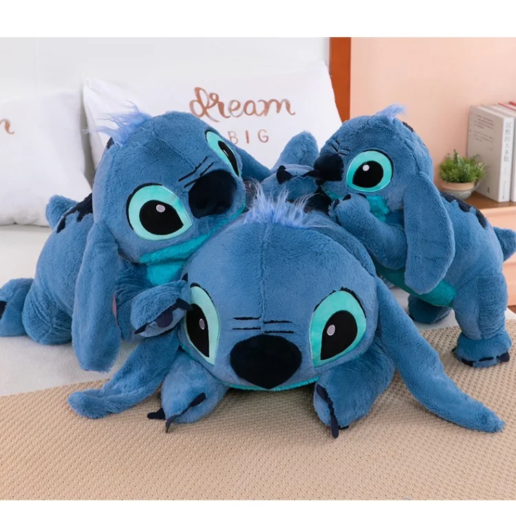 Puppy Stitch Doll Blue Stitch Plush Long Pillow Toys Girl Sleeping Leg Clamping Plushies Doll Children\'s Birthday Pillow Gift