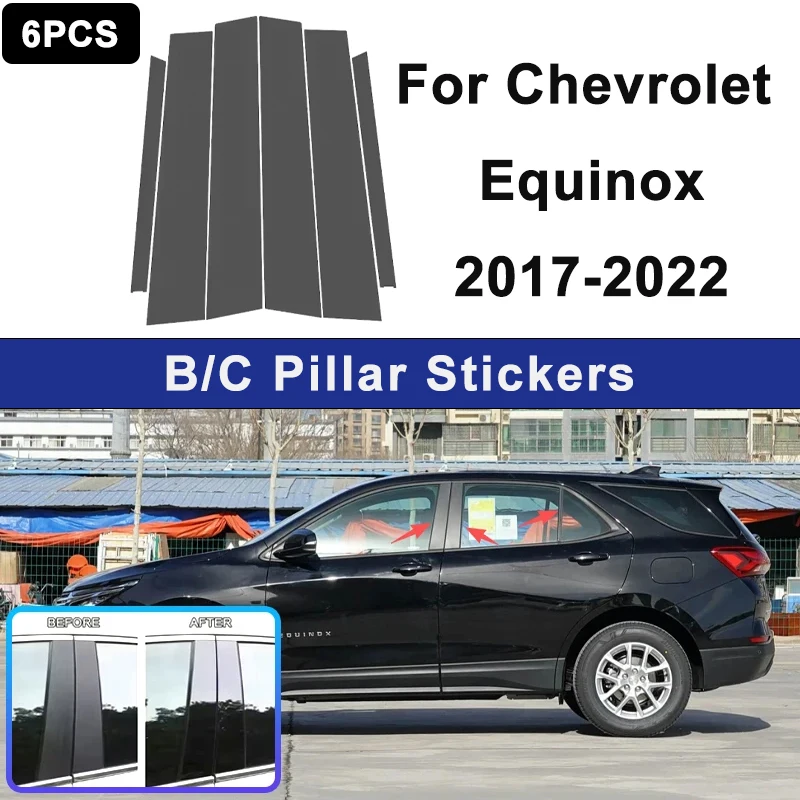 

For Chevrolet Equinox 2017-2022 Window B C Pillar Post Cover Trim Stickers Door Column Decorative Exterior Accessories