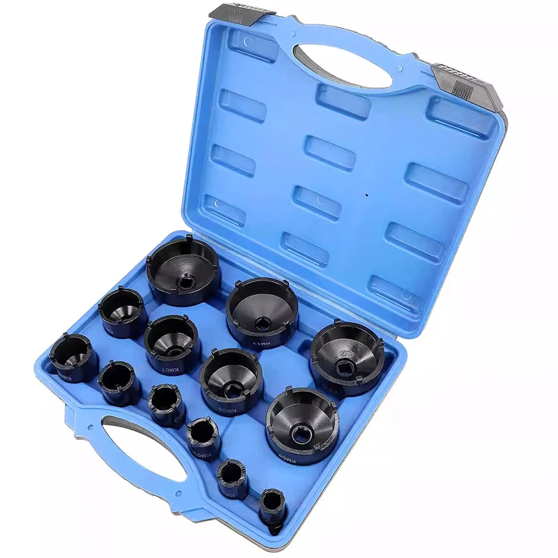 Spindle Nuts Socket Kit Ball Joints Axle Locknut Remove Install Locking Hub Socket for KM Groove Nuts 13pcs