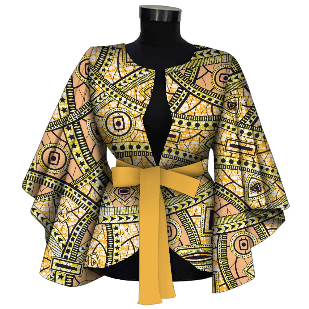 

African Shirt with Lining for Women Dashiki Ankara Clothing Fashion Coat Batik Wax Printing Jacket 100% Cotton BRW Wy9871