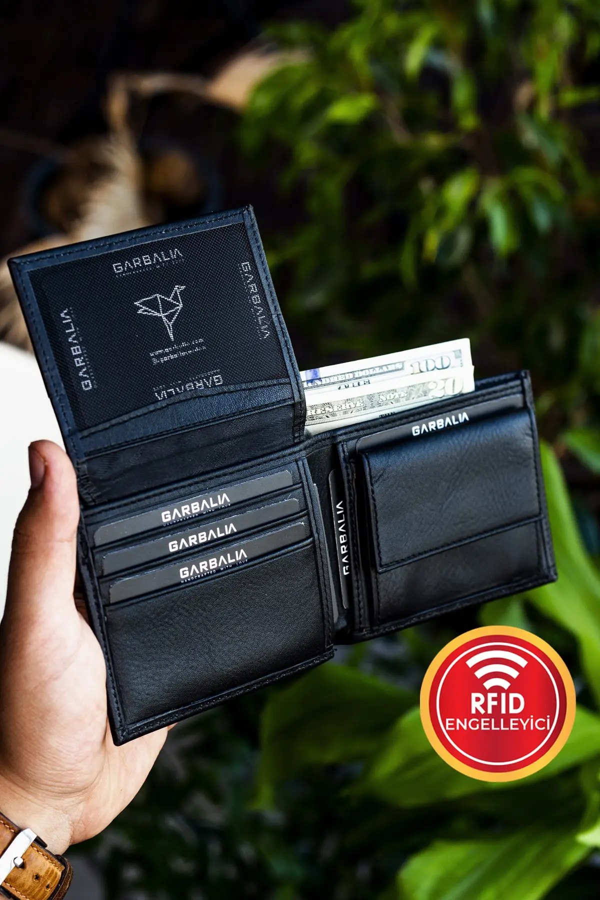 Genuine Leather Black Rfid Blocker Wallet With Coin Hole Stylish Useful Multifunctional Fast And Safe Delivery 2022 Trend Model