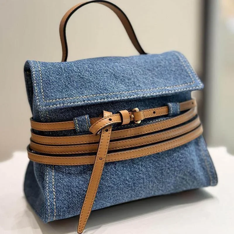 

Vivi Small Jeans Bag Shoulder Bag Denim Blue Handbags Women Armpit Female Holiday Tote Brand Designer