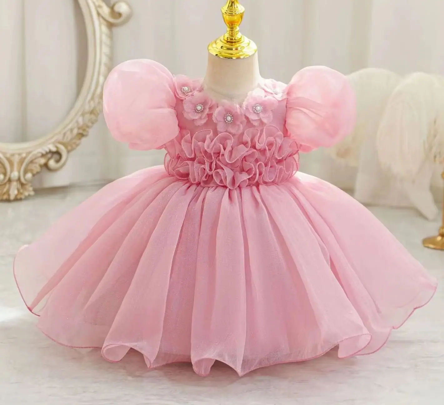 New Baby Princess Dress for Girls Puffy Flower Girl Party Dresses Novelty Clothes 6M-4Years