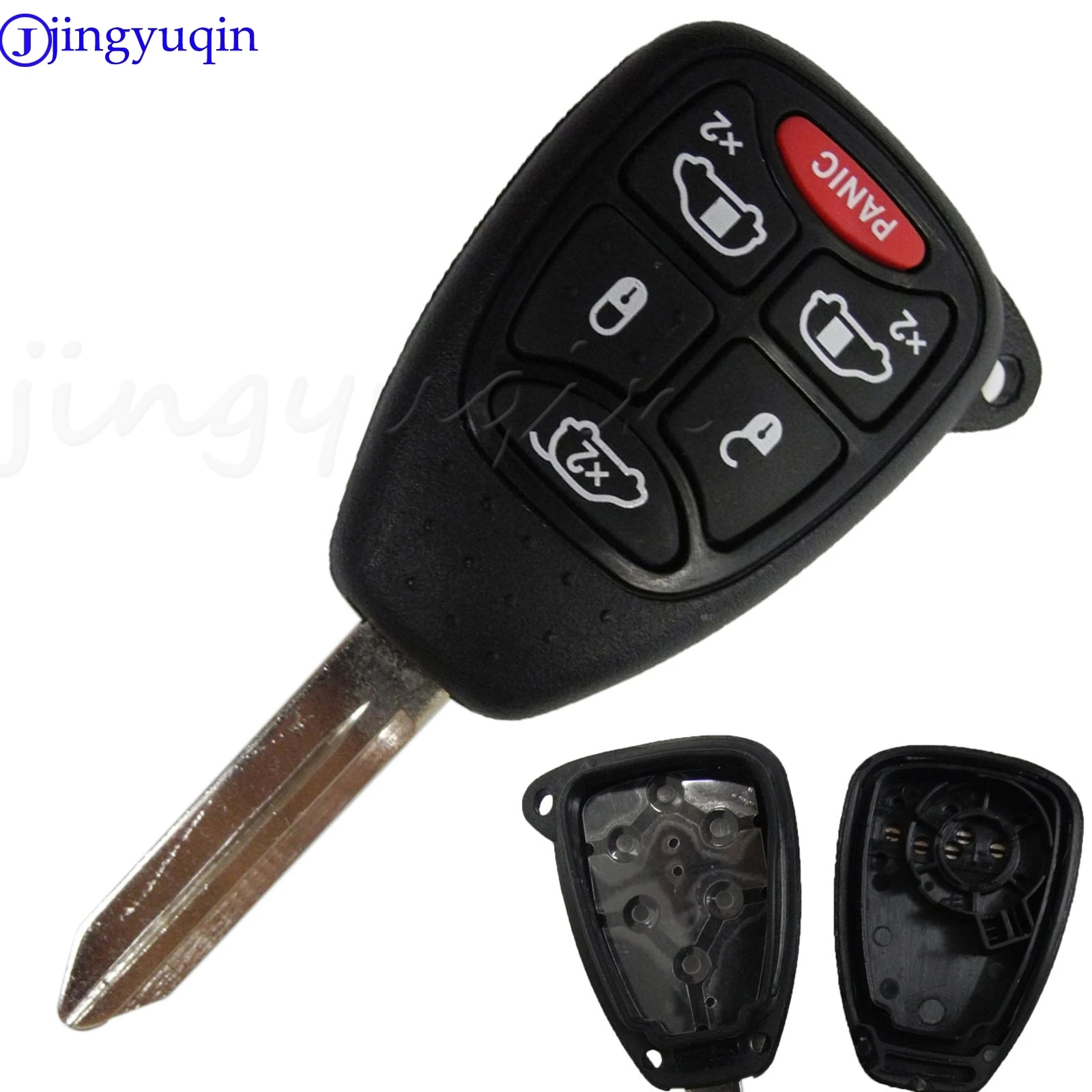 

6 Buttons Remote Car Key Shell For Dodge Challenger Jeep Chrysler 300 Town Country Grand Caravan Sebring Fob Key Case With Pad