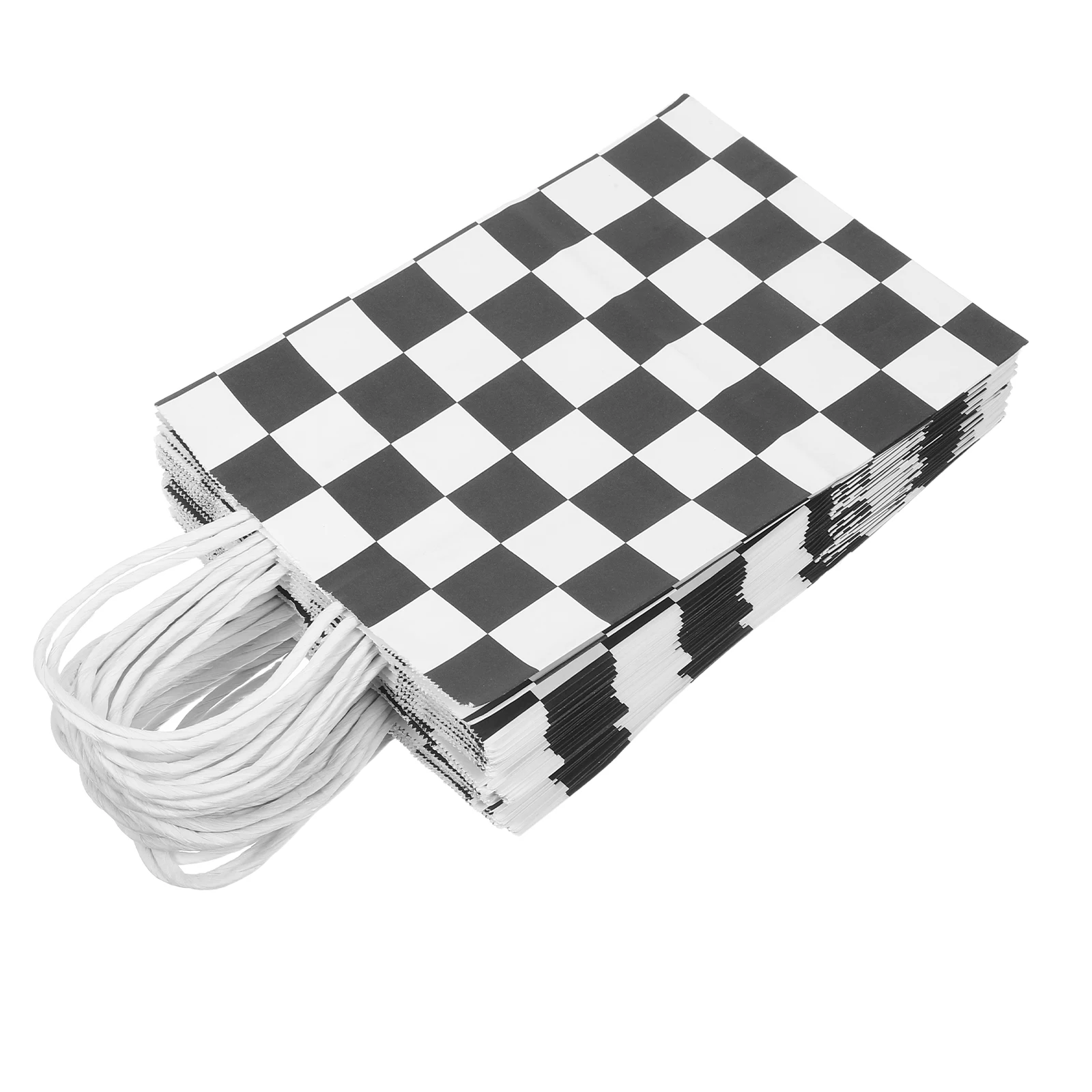 

24pcs Checkered Gift Reusable Paper Tote Bags Black White Race Car Themed Party Favors Birthday Treat Containers For Racing