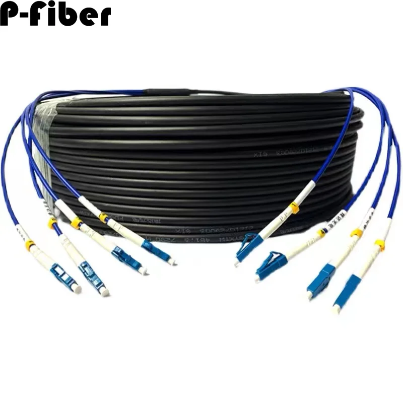 Imagem -04 - Núcleos Multimodo Lc-lc Fibra Óptica Patchocord ao ar Livre 6.0 mm Sc-sc fc st Fibra Óptica Patchocords Pode Ser Personalizado 500m 12