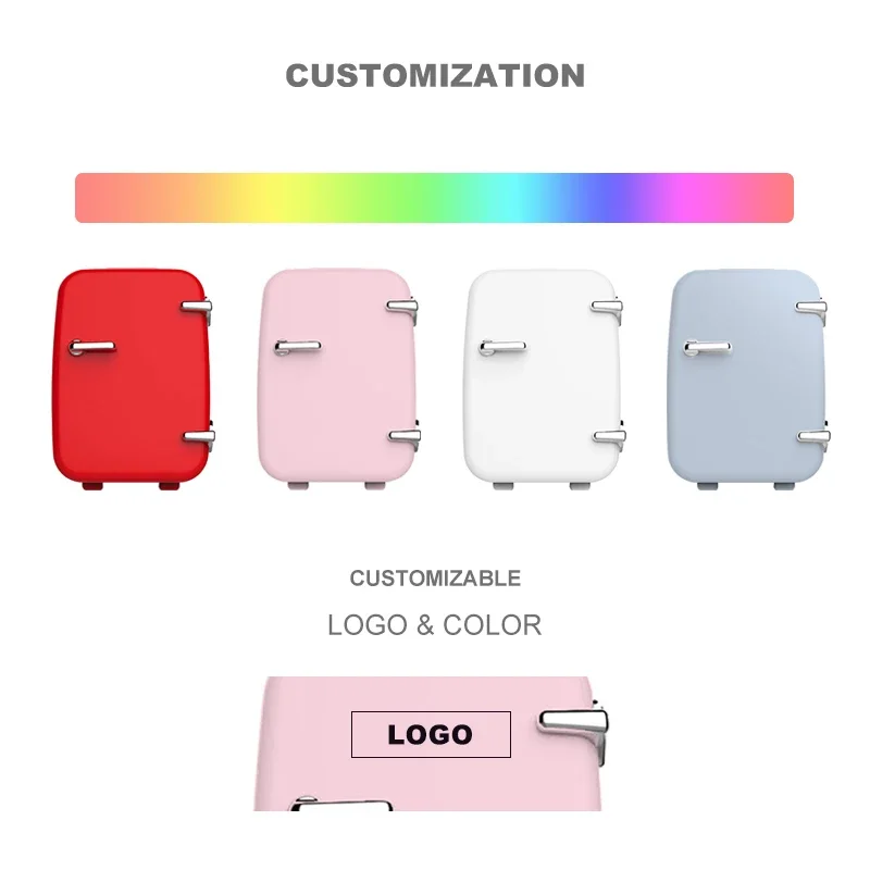 Pink 4L makeup mini refrigerator for skin care products, cosmetics mini cooler for bedrooms and laundry rooms