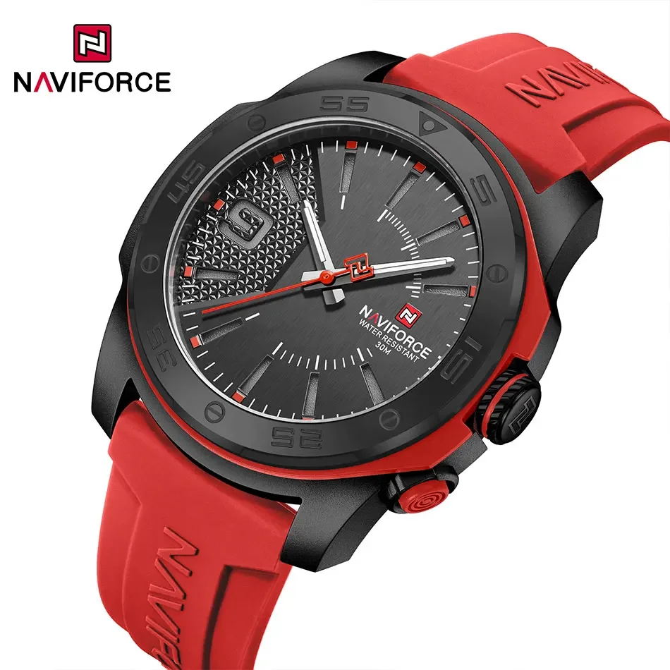 NAVIFORCE-Montre à Quartz Originale pour Homme, Montre-Bracelet Simple en Silicone, Étanche à 5Bar