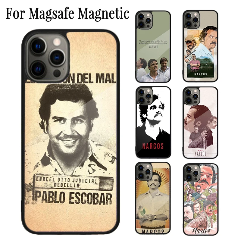 

Магнитный чехол для телефона Narcos Seaso, защитный чехол для iPhone 16 15 14 Plus 13 12 Mini 11 Pro Max Magsafe с беспроводной зарядкой