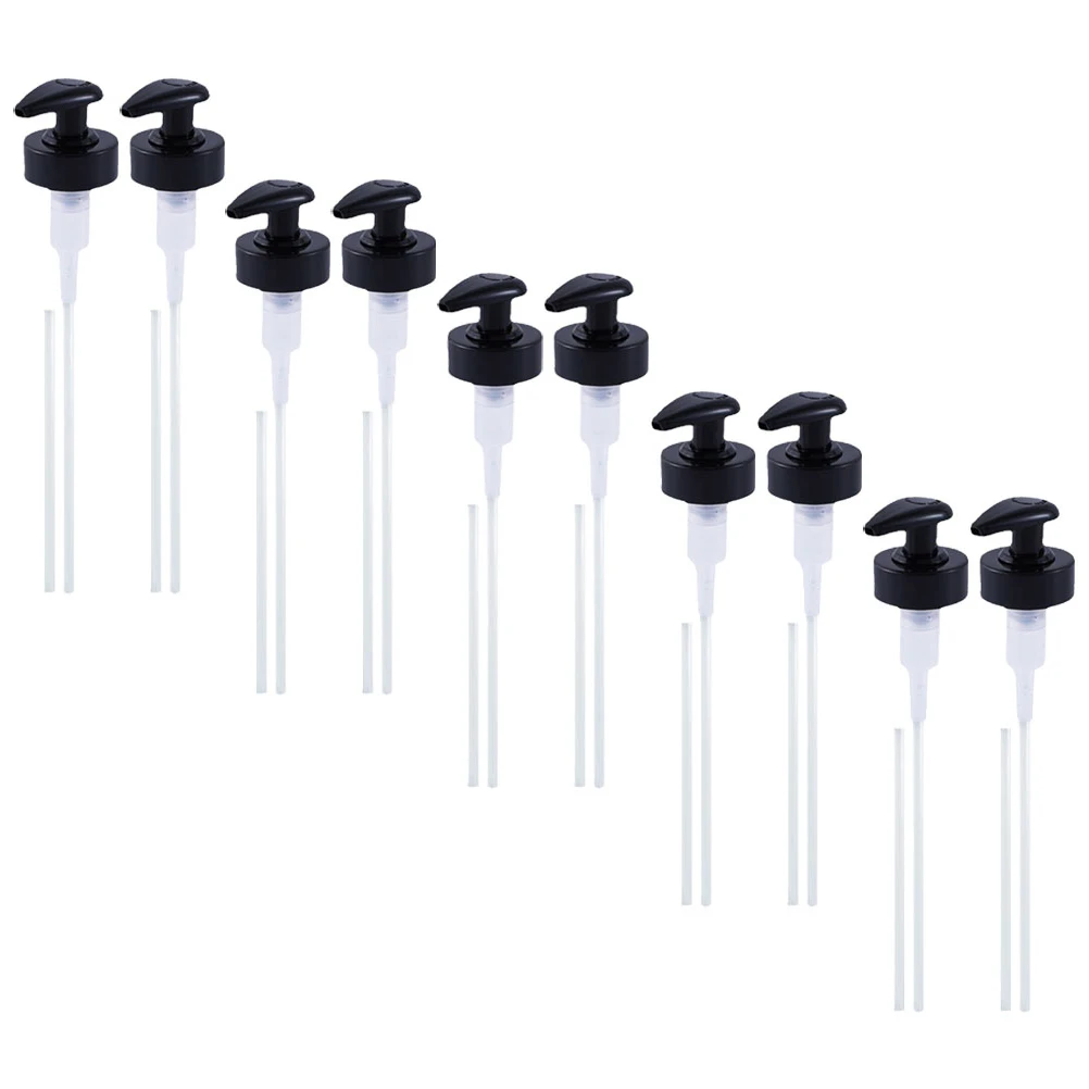 

12 Sets Oyster Sauce Pump Bottle Press Nozzle Hose Dispenser Durable PP Material Long Use Compact Easy Store Kitchen Bar