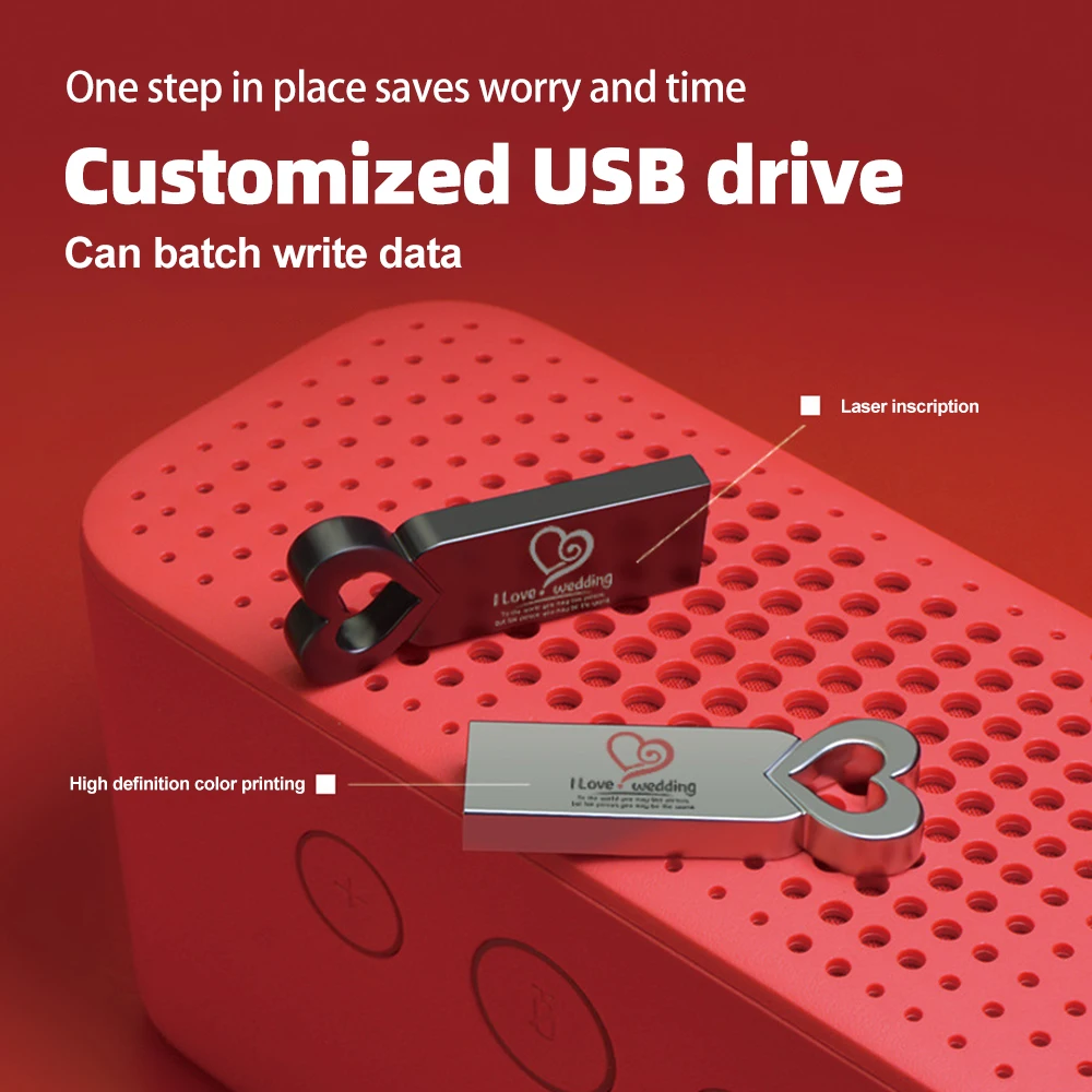 High Speed USB Flash Drives, USB 2.0 Pen Drive, Logotipo personalizado grátis, Memory Stick, 32GB, 64GB, 128GB, 10Pcs, Lote