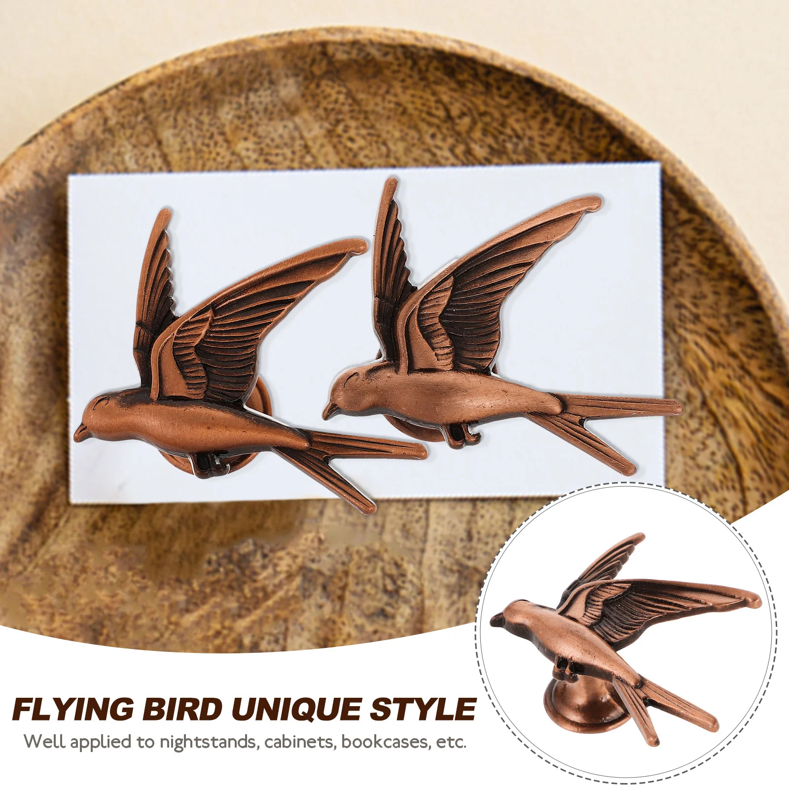 

2Pcs Bird Cabinet Handles Zinc Alloy Drawer Pulls Smooth Finish for Cabinets Bookcases Nightstands Decorative Hardware Knobs