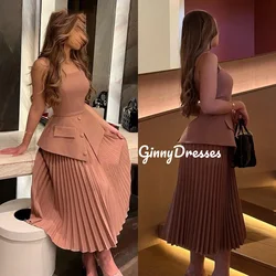 Customized Dresses For Prom A-Line Strapless Floor-Length Ruffle Luxury Evening Dresses Sleeveless Elegant Dresses For Women