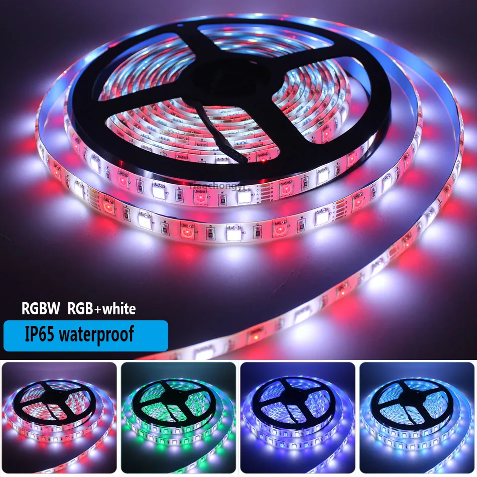 5050 RGBW RGBWW LED strip light DC12V RGB+(Warm/Cool White) 5pin IP30 /IP65 waterproof LED light Tape  0.1m/0.2m/0.5m/1m/2m