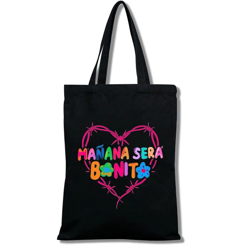 Women Shopper bag Karol G Manana Sera Bonito Printed Harajuku Shopping Canvas Shopper Bag girl handbag Tote Shoulder Lady Bag