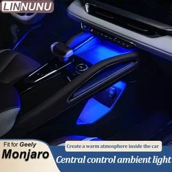 LINNUNU striscia di luce ambientale adatta per Geely Monjaro Manjaro 7 colori atmosfera controllo centrale lampada da sella decorativa per interni