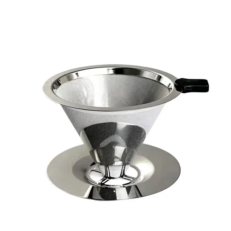 Stainless Steel Pour Over Coffee Filter Ultra Fine Mesh Food Grade Reusable Dripper for Camping Travel Coffee Making