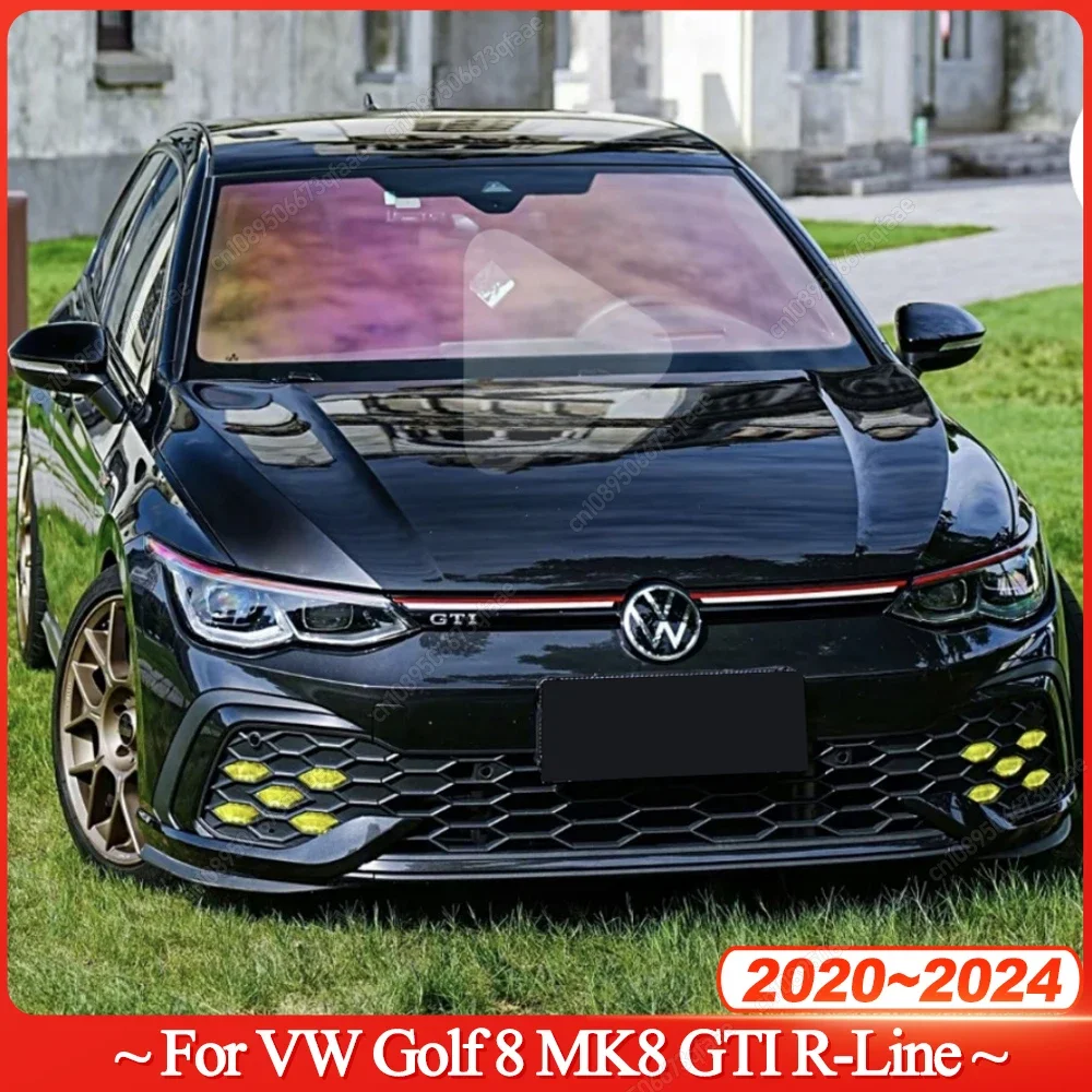 Black Front Bumper Side Splitter Spoiler Trim Fog Light Canard For VW Golf 8 MK8 GTI / R-Line 2020 2021 2022 2023 2024 Bodykits