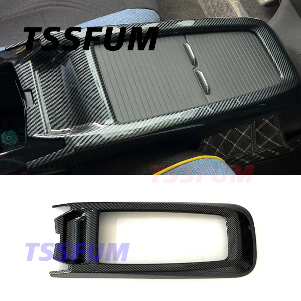 ألياف الكربون سيارة الداخلية مسند الذراع صندوق ، حافظة واقية ، مركز مسند ذراع غطاء لشركة فولكس فاجن ، ID.4 ، ID4 ، X ، Crozz ، ID.6 ، X ، GTX ، 2021 ، 2022 ، 2023 #6