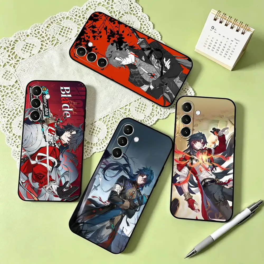 B-Blade Stellaron Hunters HSR Phone Case For Samsung Galaxy A73,A72,A71,A70,A53,A52,A51,Soft Silicone Black Cover