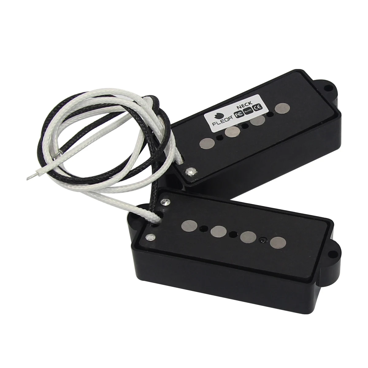 FLEOR Open Alnico 5 PB Bass Pickup Humbucker Pickup Bass 4 String Alnico V Black for PB Parts Replacement