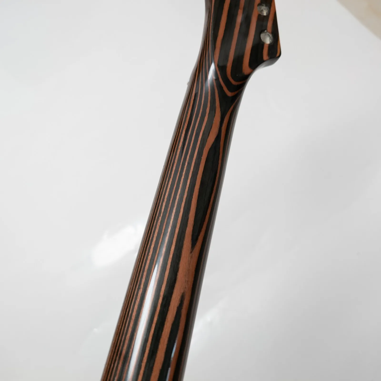 Premium Zebrawood Electric Guitar Neck 22 Medium Jumbo Frets 25.5 Inch Scale Modern C Profile Gloss Finished Guitar Neck