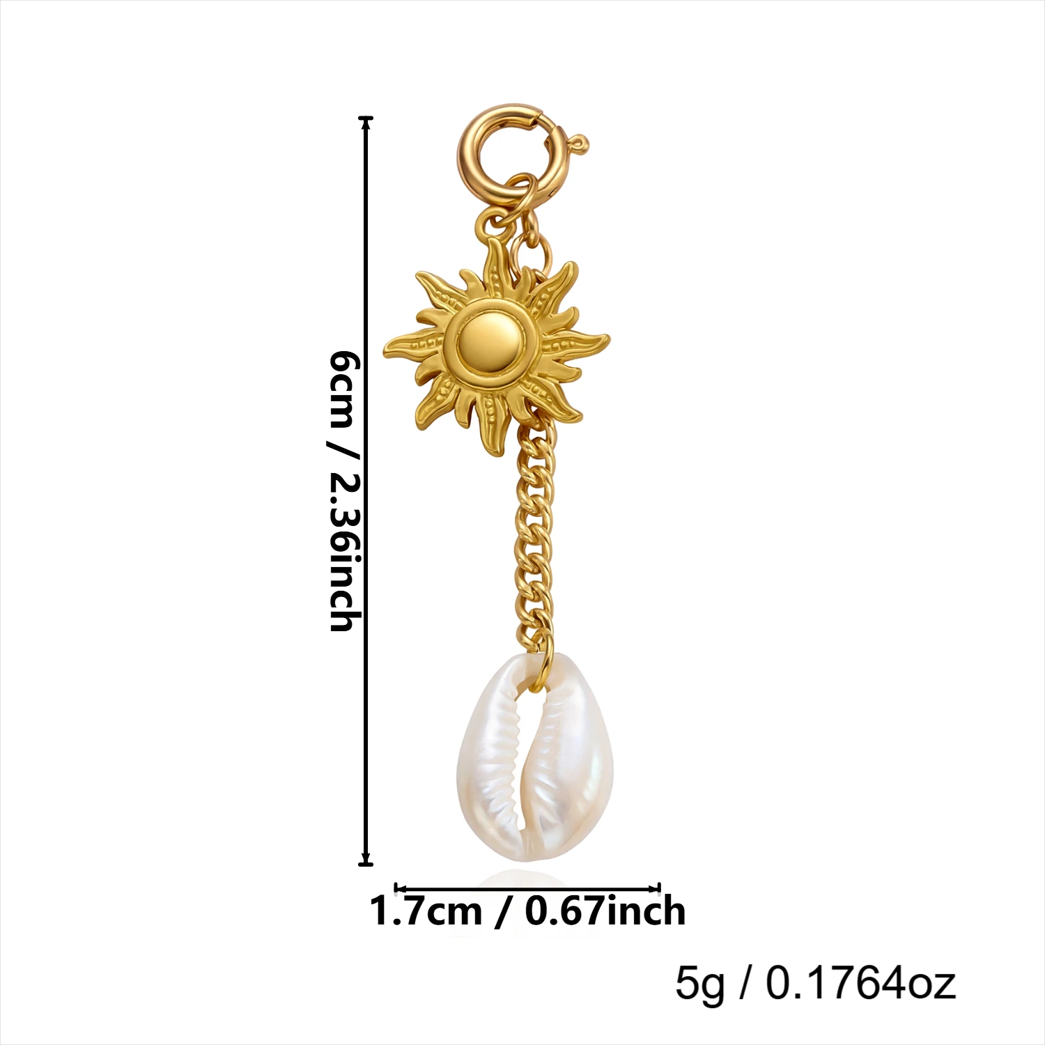 Edelstahl Muschel Seestern Bikini-Verschluss für Damen Kreativer Sonnen-Seepferdchen-Anhänger Bikini Bademode Körperschmuck – Detail 13