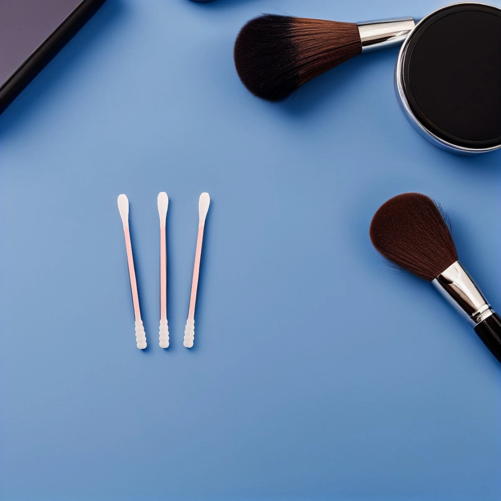 500 قطعة مسحات قطنية للمكياج تصميم حلزوني للتنظيف العميق للعيون والشفاه والبشرة الحساسة عصي قضيب صغيرة محمولة للاستعمال مرة واحدة