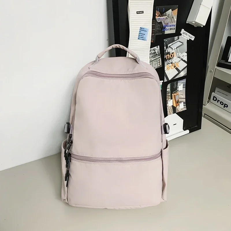 

Softback Solid Interior Compartment School Bags Casual Large Capacity Bags for Women Zipper Nylon Solid Color Backpacks