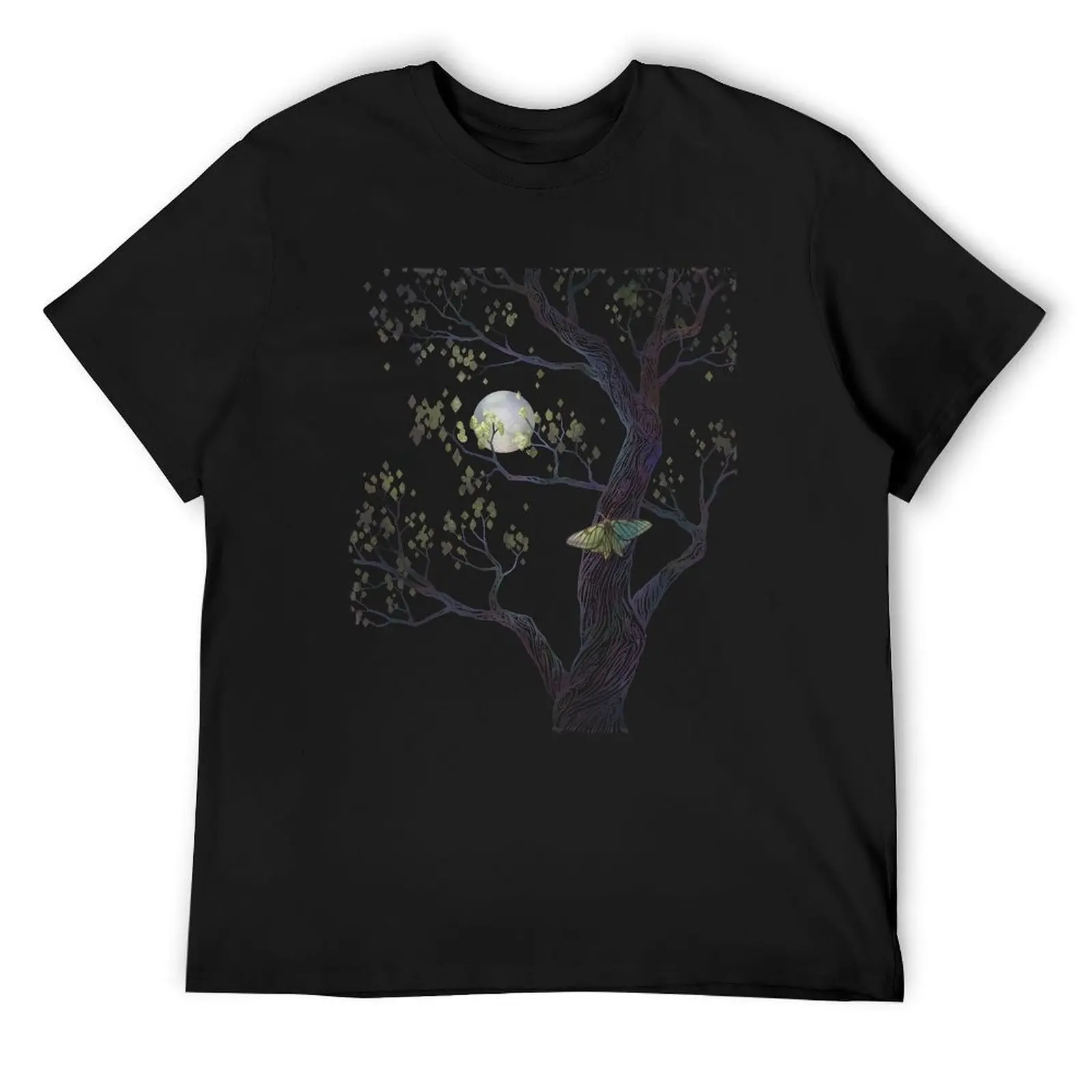 

Spanish moon moth and moonlit tree T-Shirt korean fashion plain graphic t shirts tops men clothes