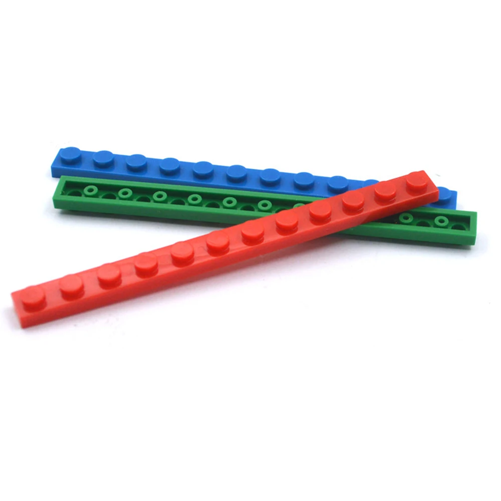 MOC 10PCS 1X12 Platte Bausteine Zahlen Bricks Assemblage Kit Hohe-Tech Bord Haus Ziegel Partikel DIY Idee Spielzeug Kind Geschenke