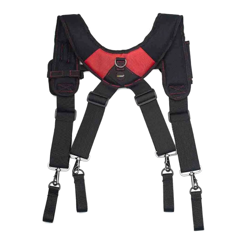 Heavy Work Tool Belt Suspenders  Pocket Set Adjustable Lumbar Support Multi Function Tooling Braces for Carpenter