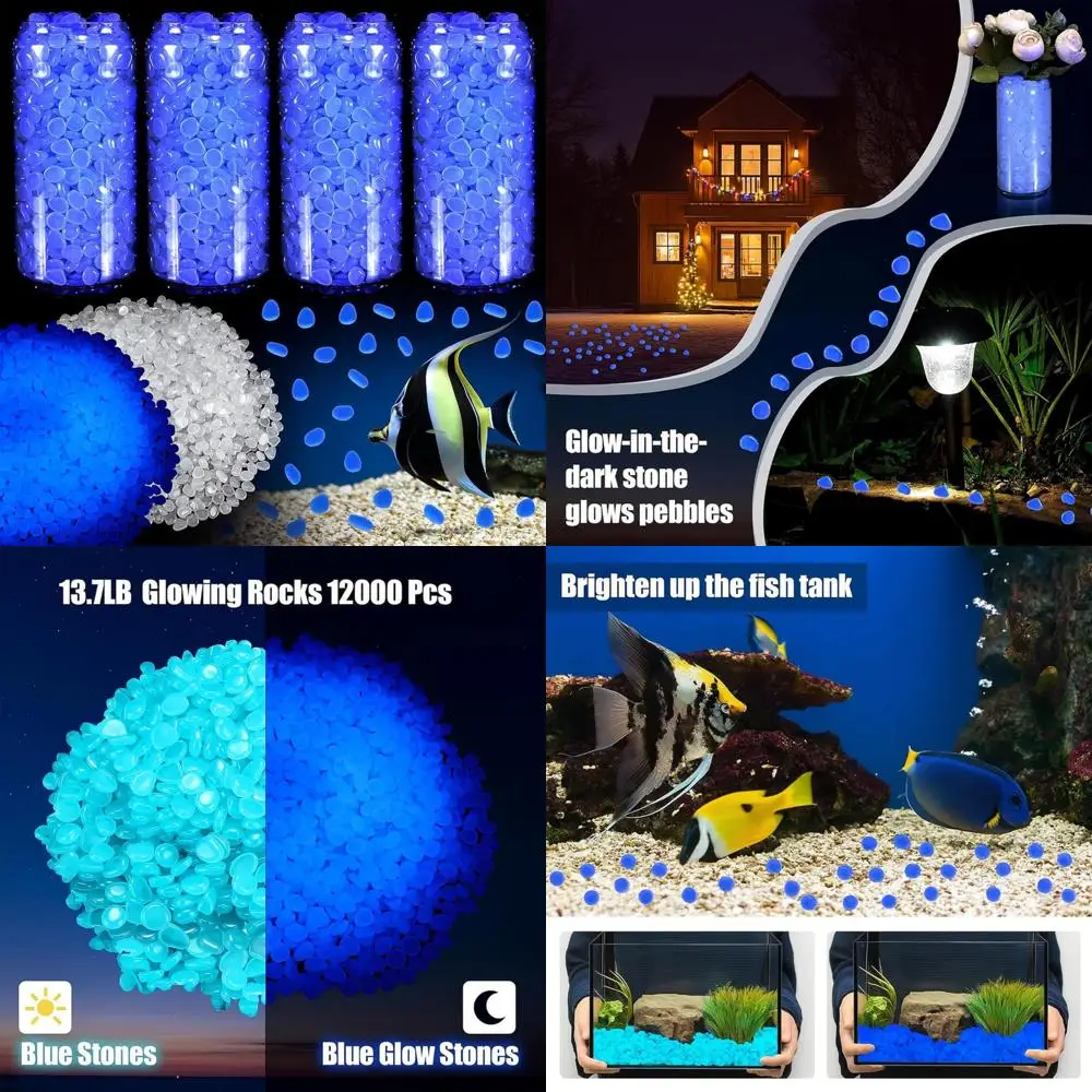 

Glow in the Dark Plastic Resin Rocks for Landscaping, Garden Decor, Aquariums, and Outdoor Enhancements