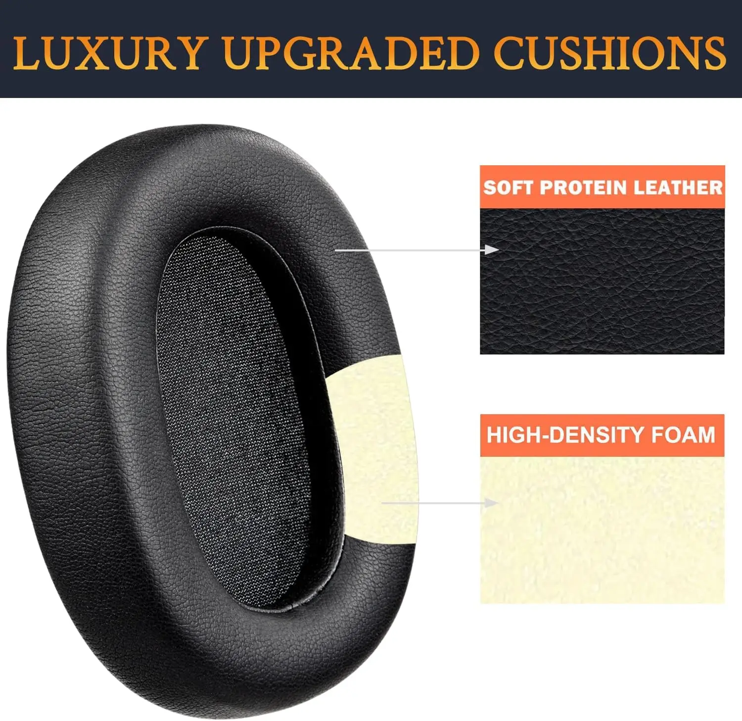 Protein Leather Earpads Replacement for AKG Pro Audio K361, K361BT, K371, K371BT Headphones, Ear Pads Cushions with High-Density