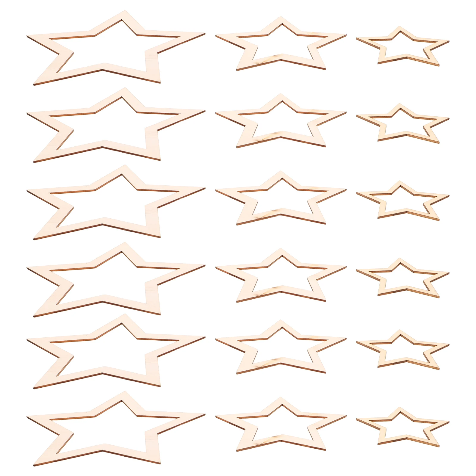 

18Pcs Wooden Star Shaped Dream Catcher Frame Rings Wood Star Hoop DIY Craft for Floral Wreath Wall Hangings Home Decoration