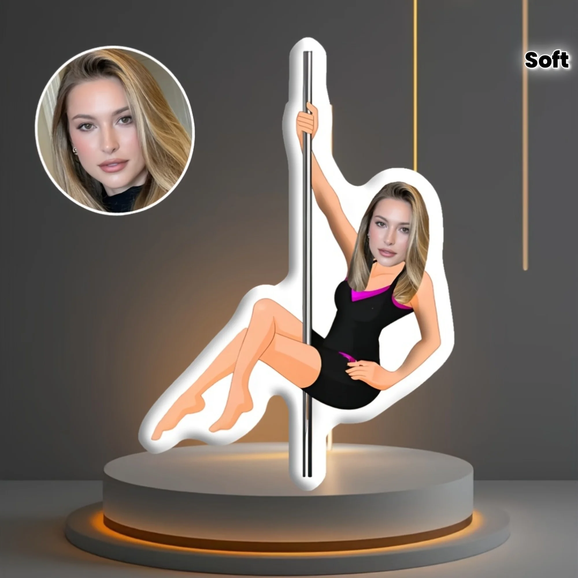Custom Photo Face Pillow Pole Dance Shape Cushion Personalized Body Pillow Funny Gifts Lovers Birthday Christmas Valentine Decor