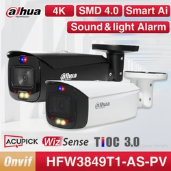 Dahua WizSense 4MP 5MP 8MP Smart Deterrence Bullet Camera Sound and Light Alarm Two-way Talk Monitor HFW3849T1-AS-PV S5 TiOC 3.0