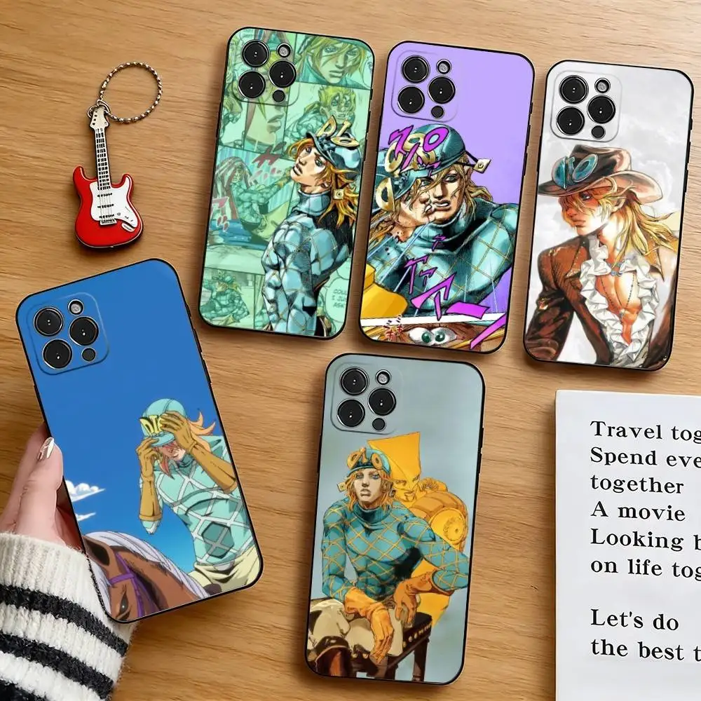 

J-JOJO D-Diego B-Brando Phone Case For iPhone 17,16,15,14,13,12,11 Plus,Pro Max,XS,Soft Silicone Black Cover