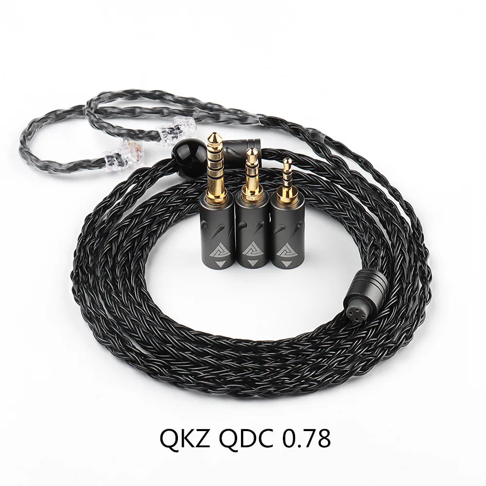 16 strand 352 core silver plated MMCX QDC QKZ Q1 MAX earphone upgrade cable, replaceable audio plug upgrade cable 3.5MM 2.5MM 4.