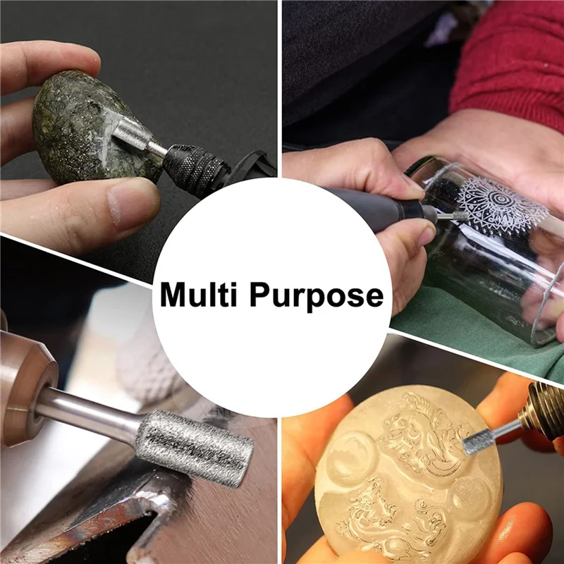 A95I-Stone Carving Set,60PCS Diamond Burr Bits For Stone Rocks Glass Ceramics Dremel Rotary Tools(4Mm 5Mm 6Mm 8Mm 10Mm 12Mm)