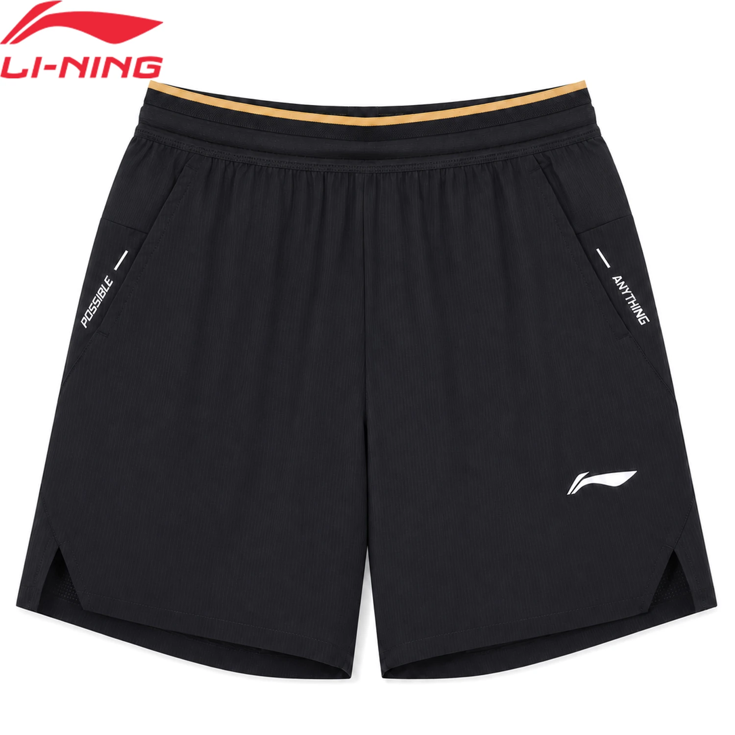 Li-Ning Men's Soccer Shorts 82%Polyester 18%Elastane Loose Fit Breathable LiNing Football Sports Bottoms AKSW653