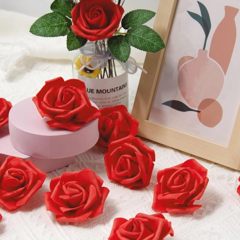 2000/10 Stück Mini Künstliche Rosenblüten Köpfe DIY Valentinstag Rosen Hochzeitssträuße Party Geschenk Süßigkeitenbox Deko – Detail 8