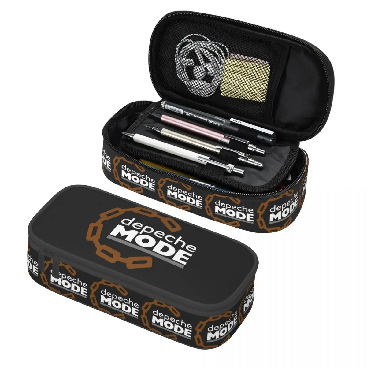 

Electronic Rock Depeche Cool Mode Pencil Case Pen Holder Storage Stationery Supplies Big Capacity Pen Box Pencil Bag Students