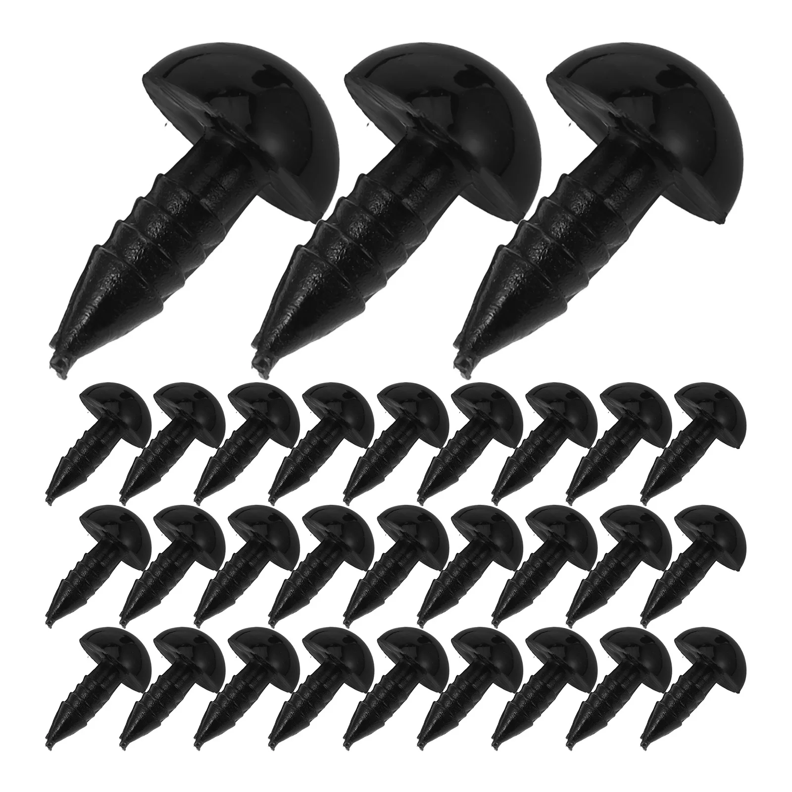200Pairs DIY Plastic Screw Safety Eyes Black Long-Lasting for Animal Craft Handmade Scrapbooking Projects Size 6Mm
