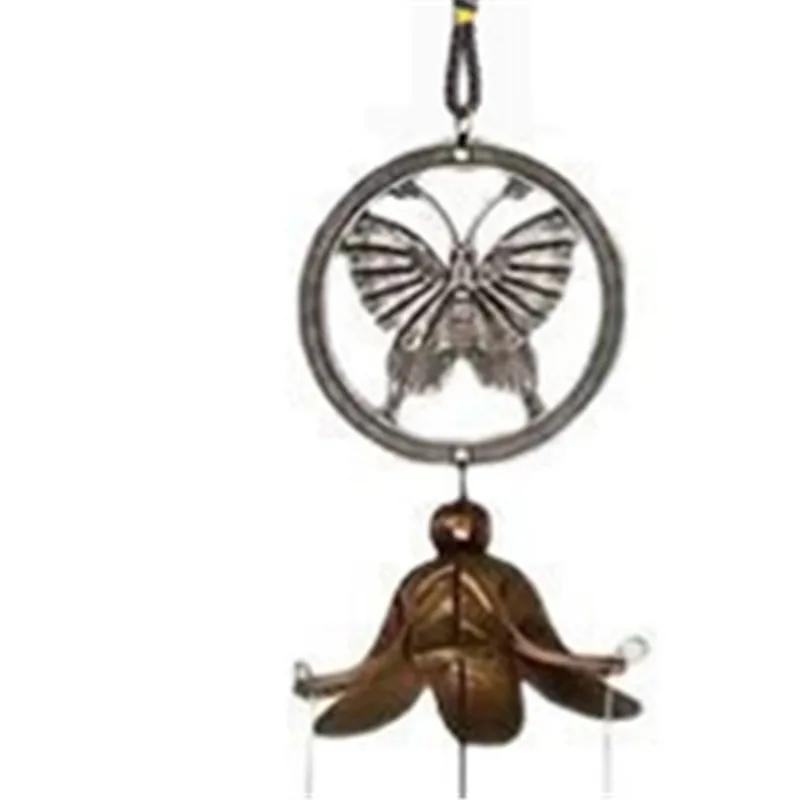 

Suitable For Home Patio Wall Hanging, Gift For Friend Double Metal Bell Pendant Wind Chime, Brass Color Bell Hanging Decoration