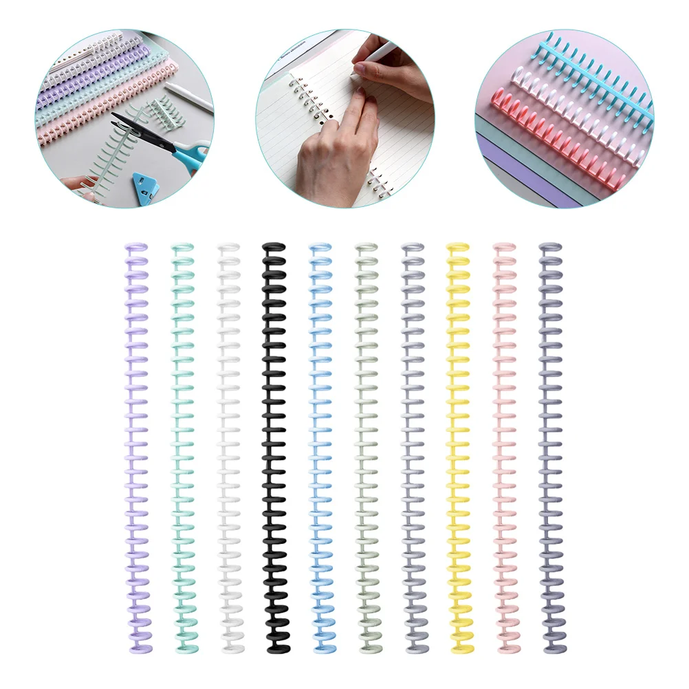 

10 Pcs Notebook Loose-Leaf Ring Binding Office The Snap Spiral Coils Plastic Rings