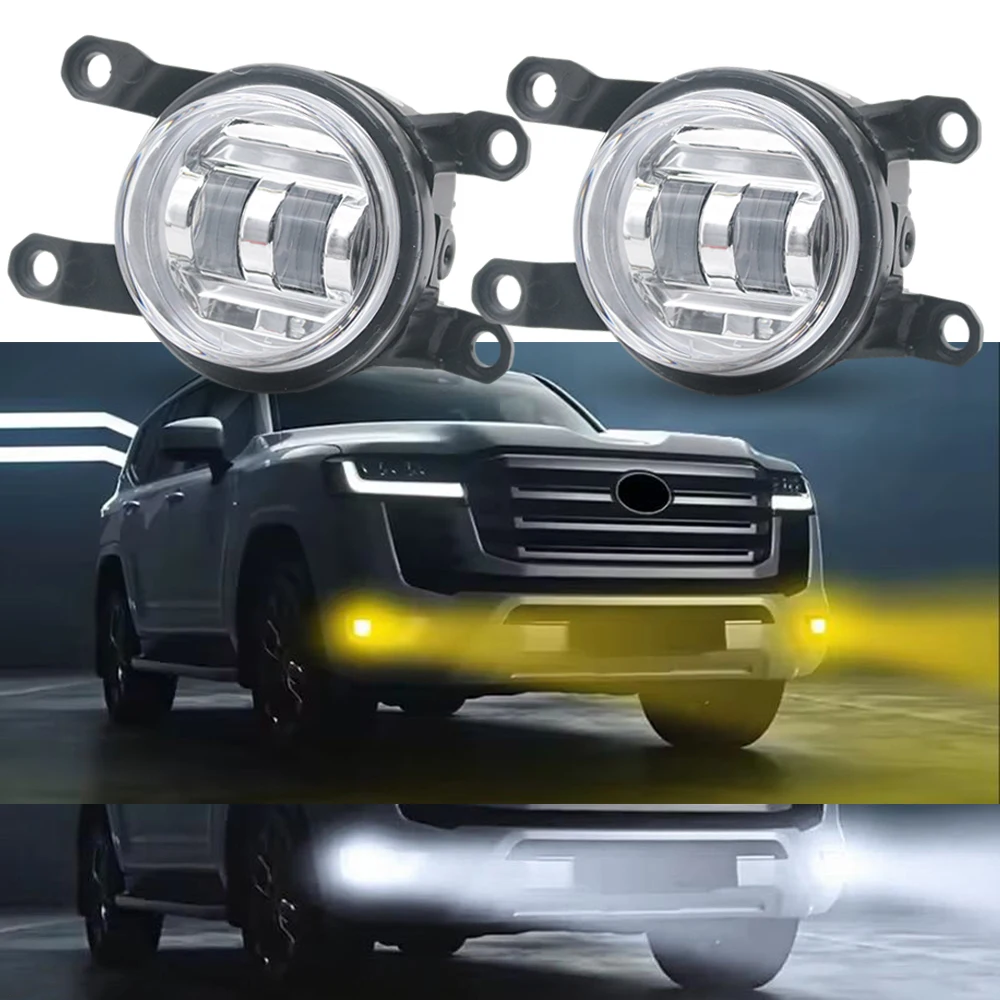 

Led Fog Lights DRL for Toyota Land Cruiser 300 J30_ 2021 2022 2023 2024 2025 PTF Lens -Plug & Play Easy Install White / Yellow