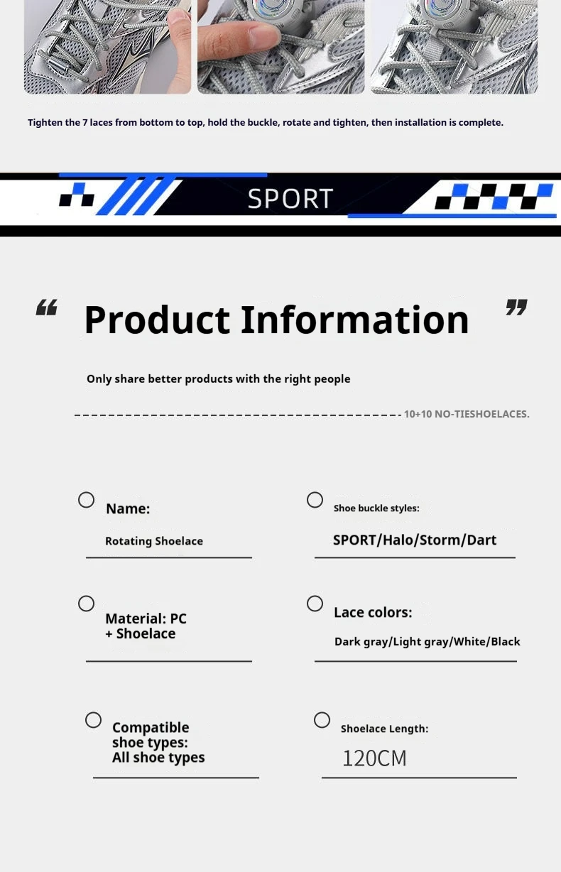 1 Paar Schnürsenkel ohne Schnürsenkel für Tennisschuhe, dickes Seil mit einfacher Drehverschluss-Schnalle, einfaches Schnürsystem, Schuhzubehör. – Detail 11
